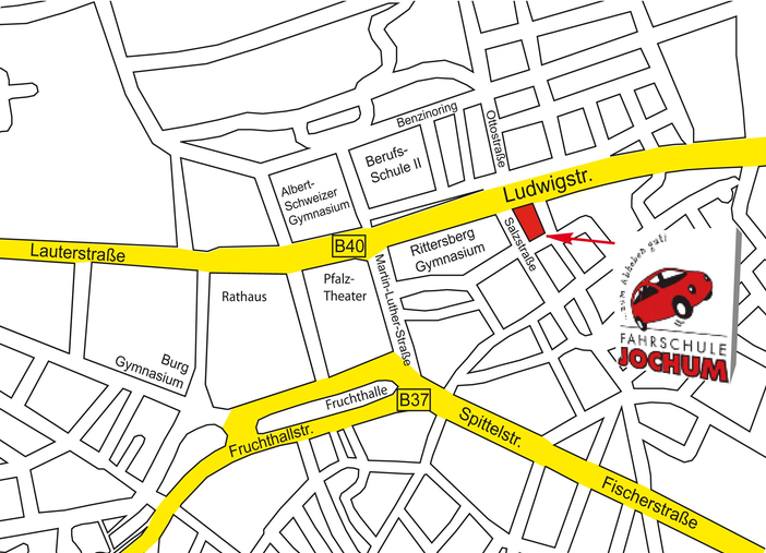 Lage der Fahrschule Jochum